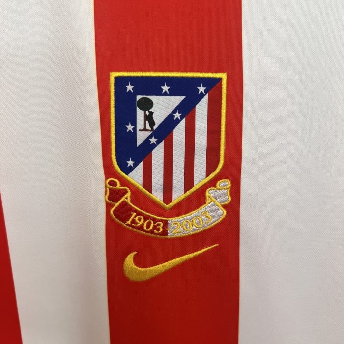 Atletico Madrid 2003-2004 Centenary Home Retro Shirt - 图片 5