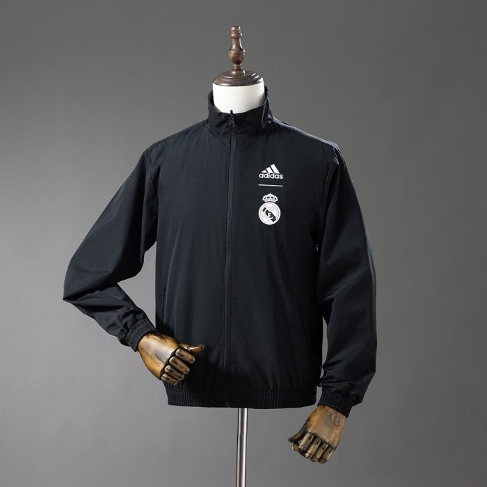Real Madrid Reversible Jacket Windbreaker - Black & Black Dragon - 图片 2