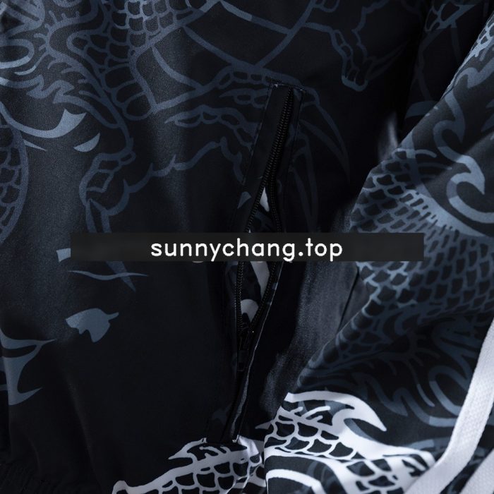 Real Madrid Reversible Jacket Windbreaker - Black & Black Dragon - 图片 5