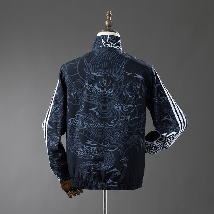 Real Madrid Reversible Jacket Windbreaker - Black & Black Dragon - 图片 9
