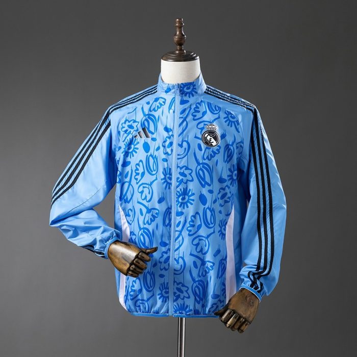Real Madrid Reversible Jacket Windbreaker - Beige & Blue - 图片 3