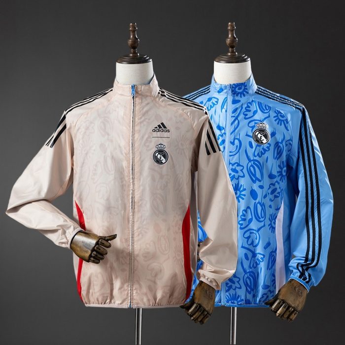 Real Madrid Reversible Jacket Windbreaker - Beige & Blue - 图片 4