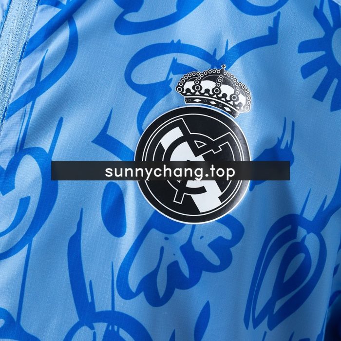 Real Madrid Reversible Jacket Windbreaker - Beige & Blue - 图片 8