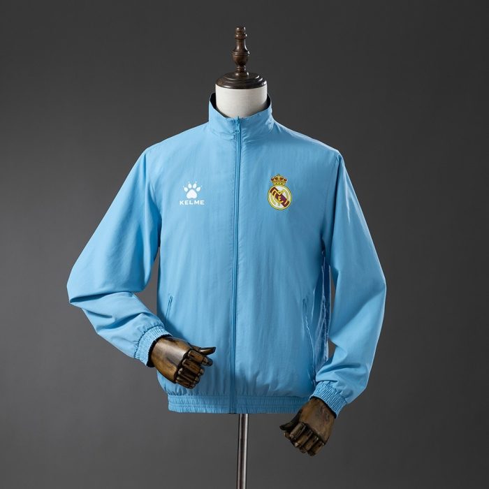 Real Madrid Reversible Jacket Windbreaker - Navy & Sky Blue - 图片 3