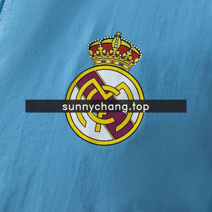 Real Madrid Reversible Jacket Windbreaker - Navy & Sky Blue - 图片 8