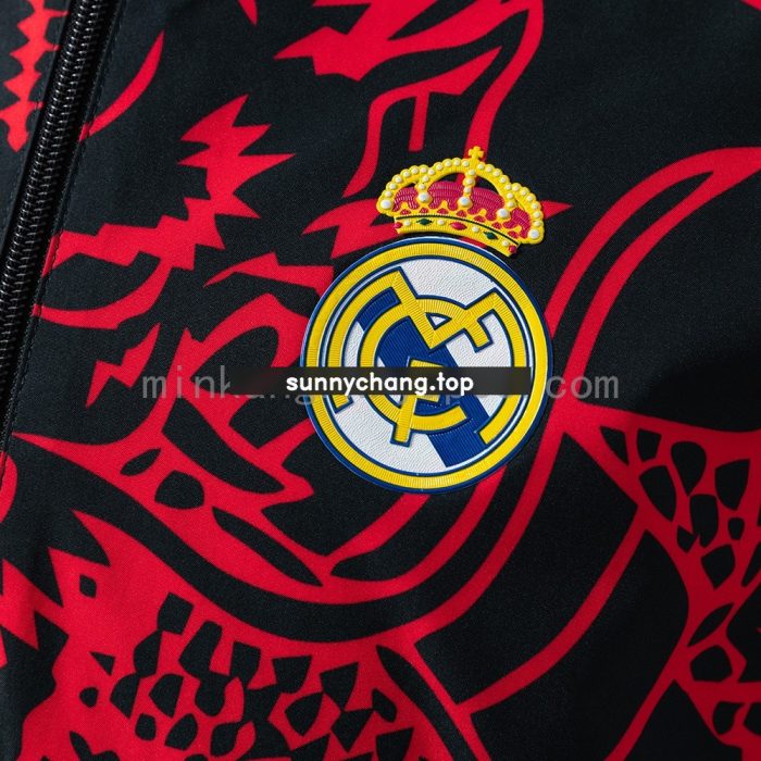 Real Madrid Reversible Jacket Windbreaker - Red & Heiss - 图片 8