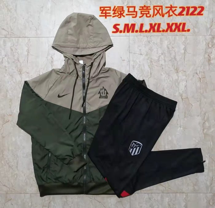 Atletico Madrid 21-22 Windbreaker Military Green - 图片 9