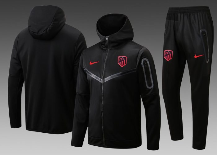 Atletico Madrid 22/23 Long Zip Jacket Black - 图片 8