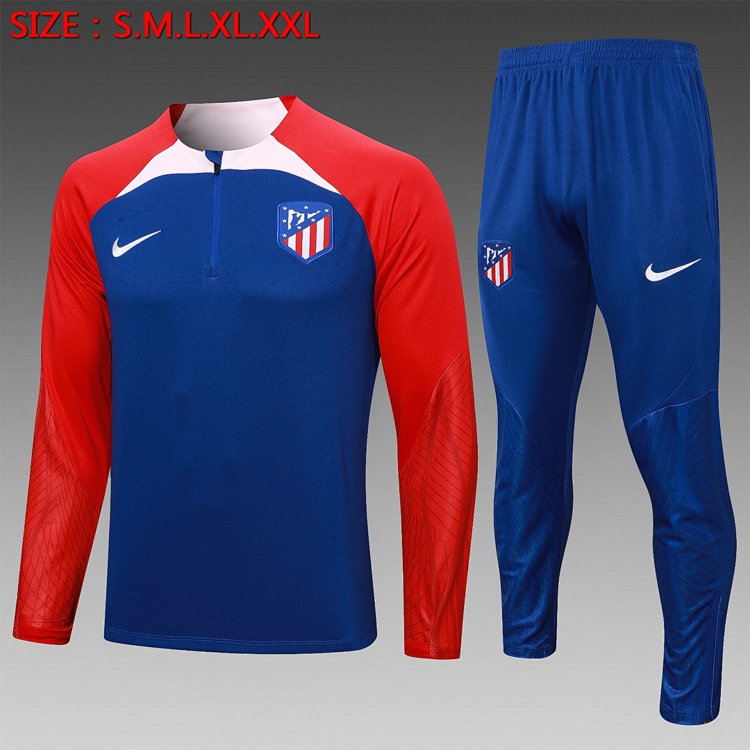 JER-4546_1 Atletico Madrid 23-24 Half-Zip Jacket Blue - 图片 1