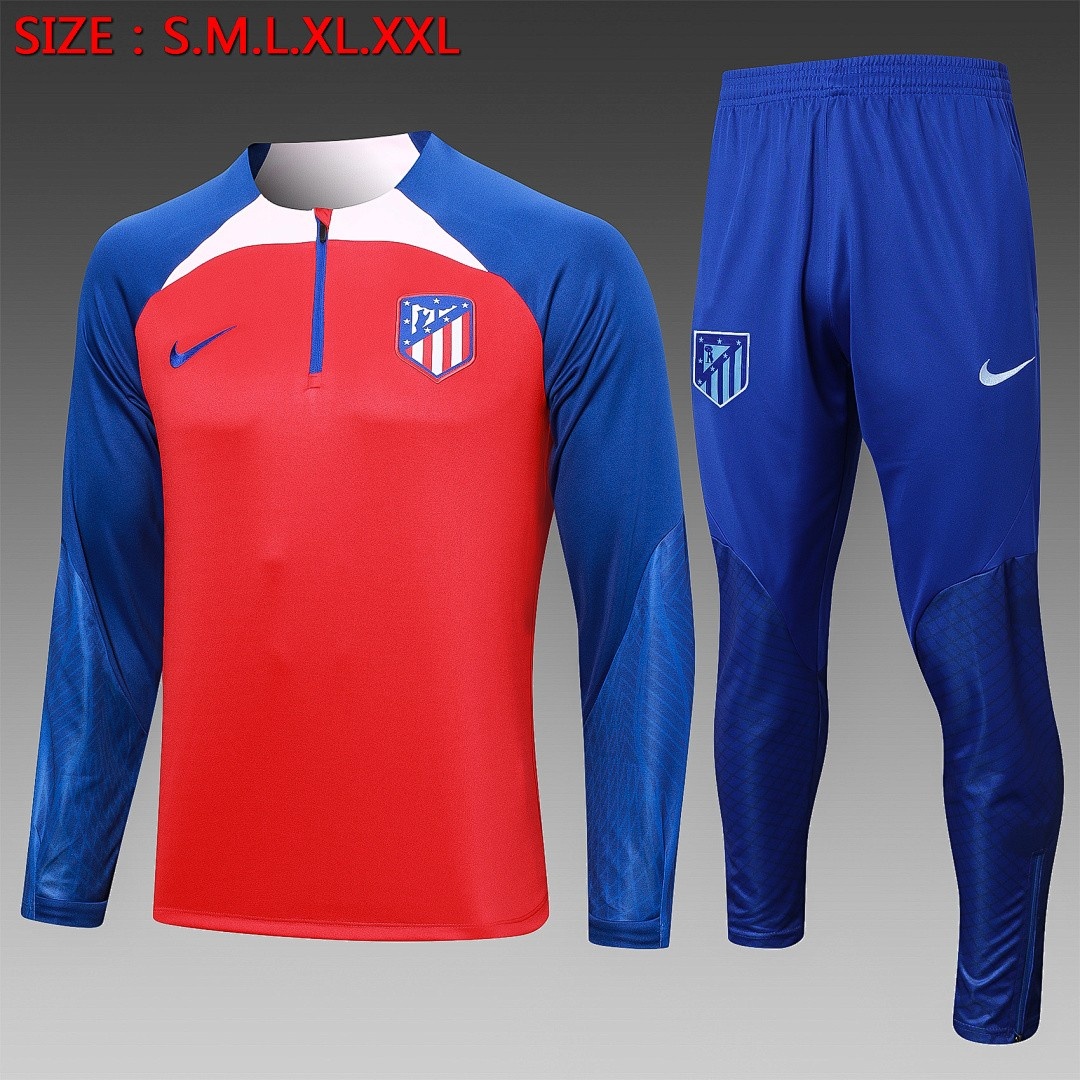 JER-4556_1 Atletico Madrid 23-24 Half-Zip Jacket Red - 图片 1