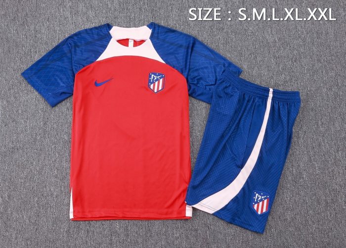 Atletico Madrid 23-24 Red Short Sleeve Training Shirt - 图片 2