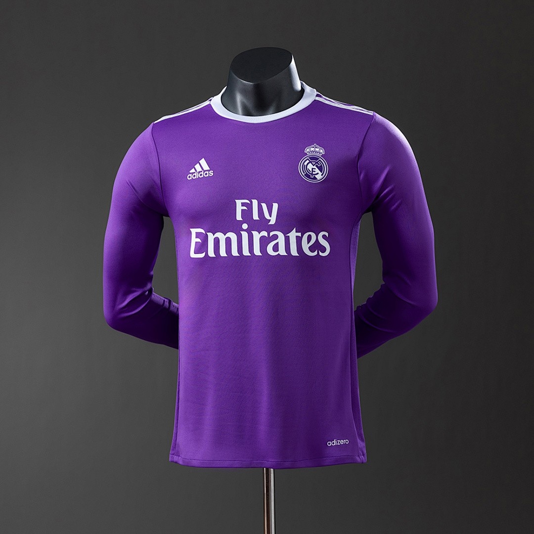JER-4573_1 Real Madrid 2016/17 Away Long Sleeve Player Version Jersey - 图片 1