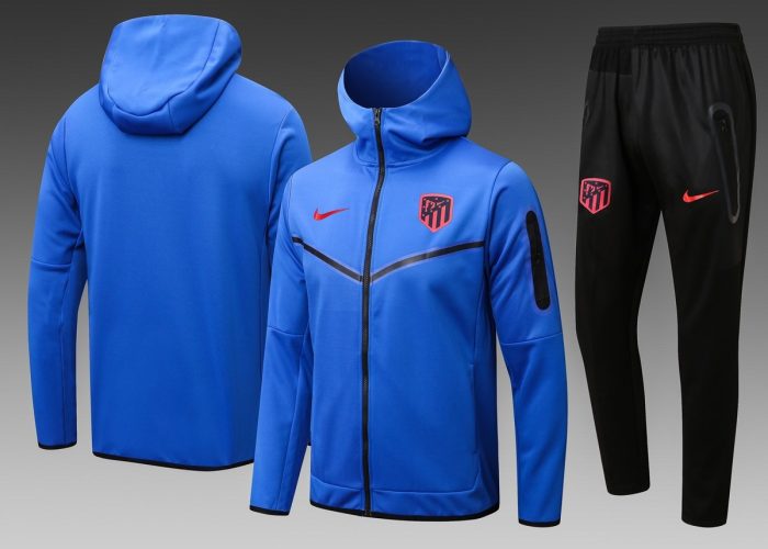 Atletico Madrid 22-23 Long Zip Jacket with Hood in Blue - 图片 6