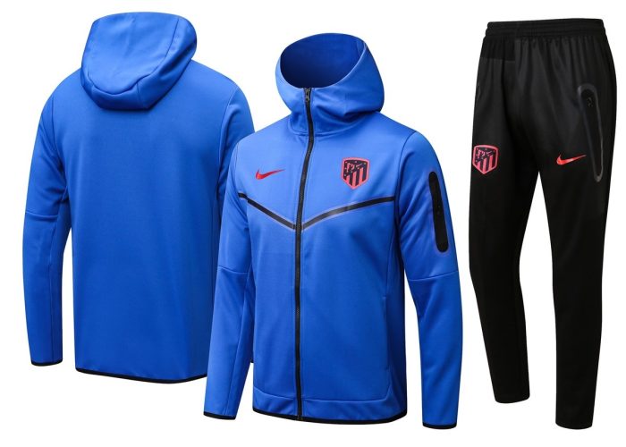 Atletico Madrid 22-23 Long Zip Jacket with Hood in Blue - 图片 7