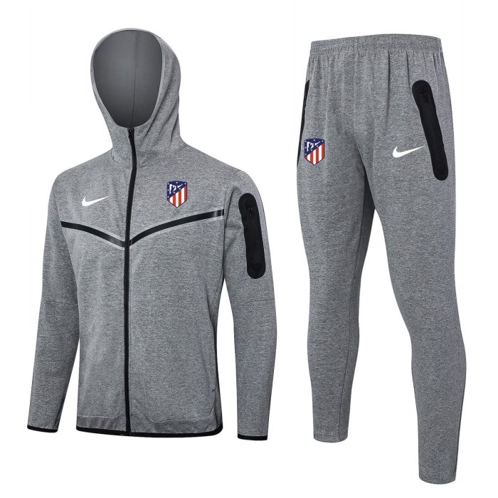 Atletico Madrid 24/25 Long Zip Hoodie in Gray - 图片 3