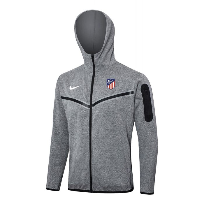 Atletico Madrid 24/25 Long Zip Hoodie in Gray - 图片 5