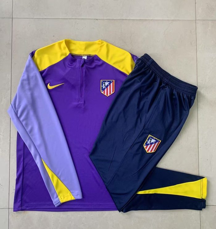Atletico Madrid Purple Kids' Half-Zip Jacket - 图片 4