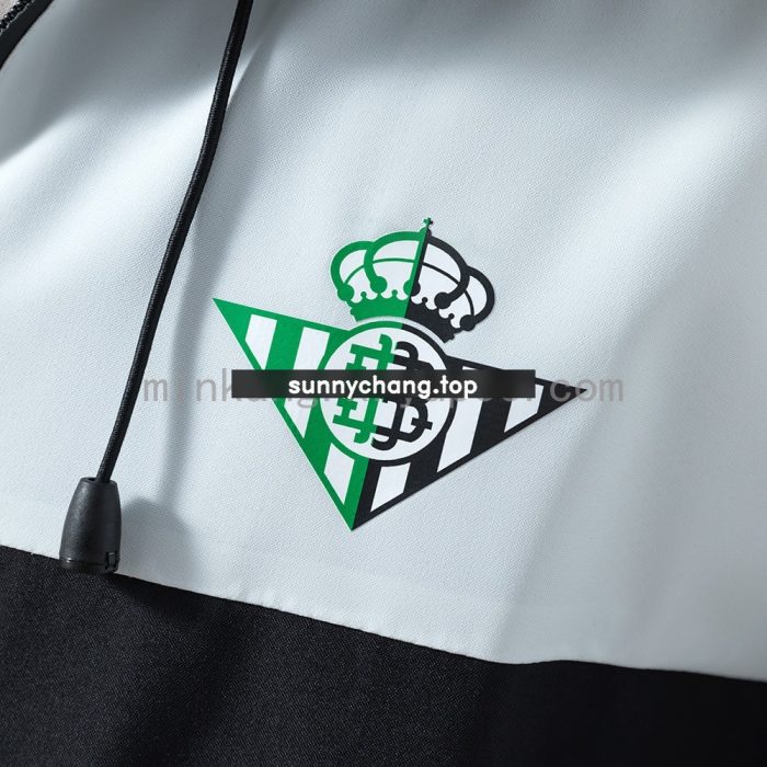 Real Betis Windbreaker - Black & White - 图片 6