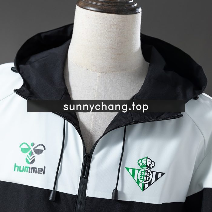 Real Betis Windbreaker - Black & White - 图片 8