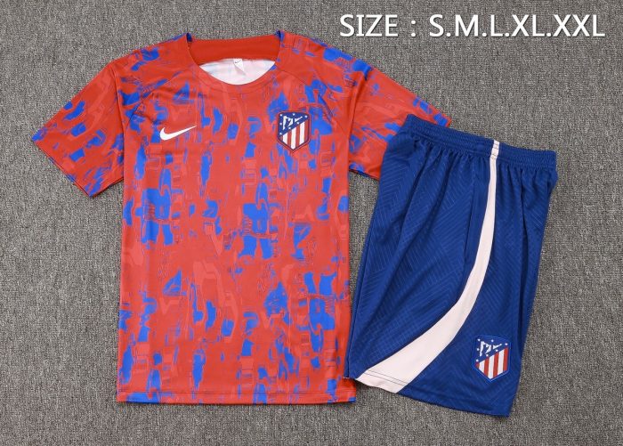 Atletico Madrid 23-24 Red Short Sleeve Training Set (with 5-Panel Shorts) - 图片 2