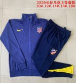 Atletico Madrid Children's Long Zipper Jacket - Blue - 图片 3