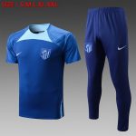 Atletico Madrid 22-23 Short Sleeve Training Suit in Blue