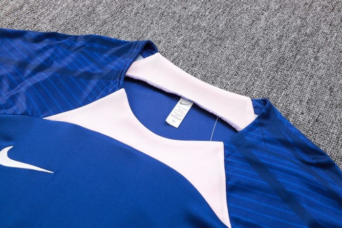 Atletico Madrid 23-24 Short Sleeve Training Suit in Colorful Blue (with 5-inch Shorts) - 图片 6