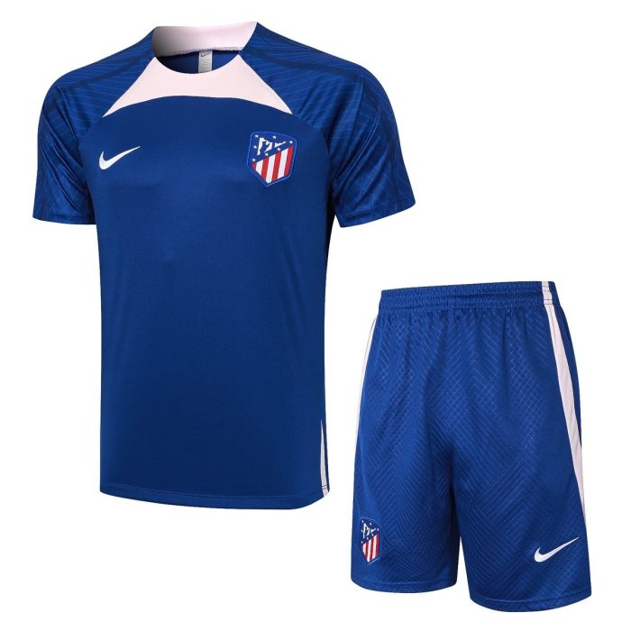 Atletico Madrid 23-24 Short Sleeve Training Suit in Colorful Blue (with 5-inch Shorts) - 图片 8