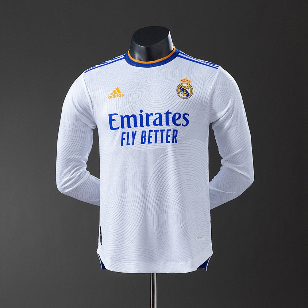 JER-4654_1 Real Madrid 2021/2022 Home Long Sleeve Player Version Jersey - 图片 1