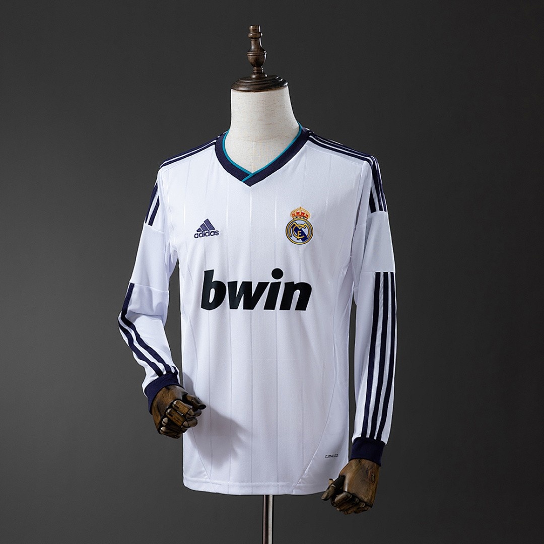 JER-4669_1 Real Madrid 12/13 Home Long Sleeve Retro Shirt - 图片 1