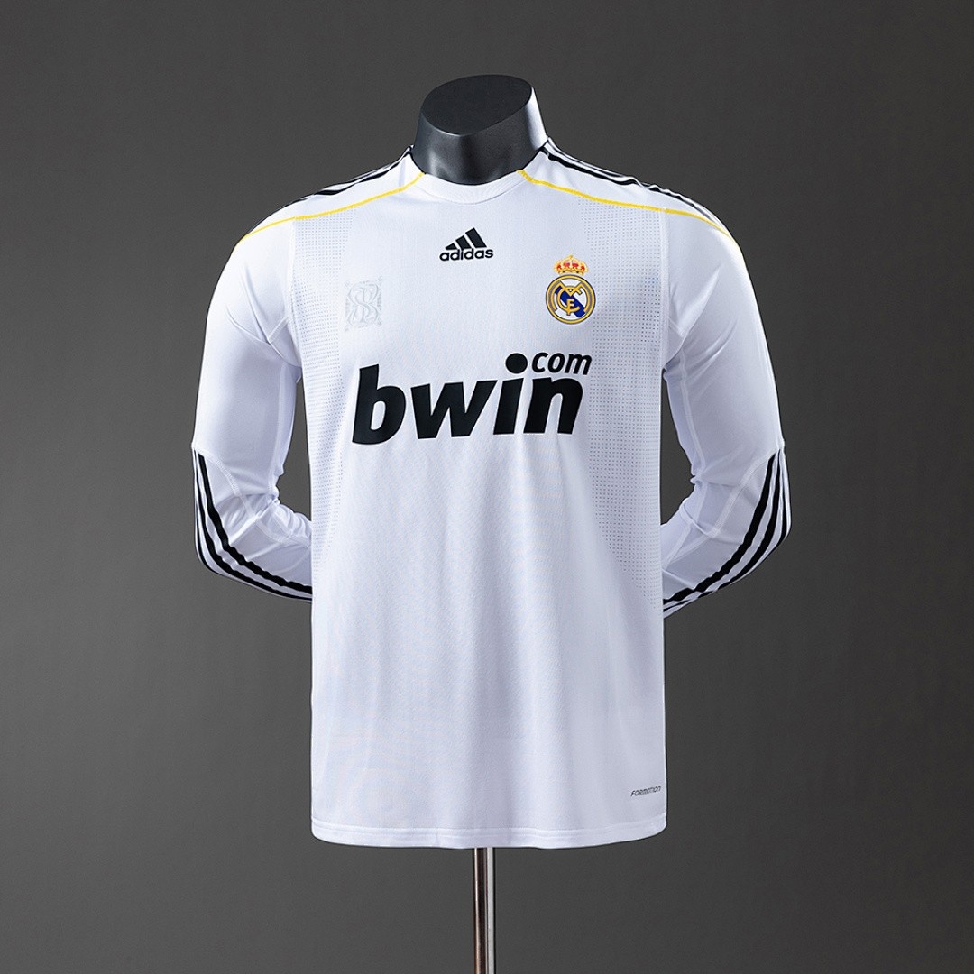JER-4680_1 Real Madrid 2009-2010 Home Long Sleeve Player Version Jersey - 图片 1