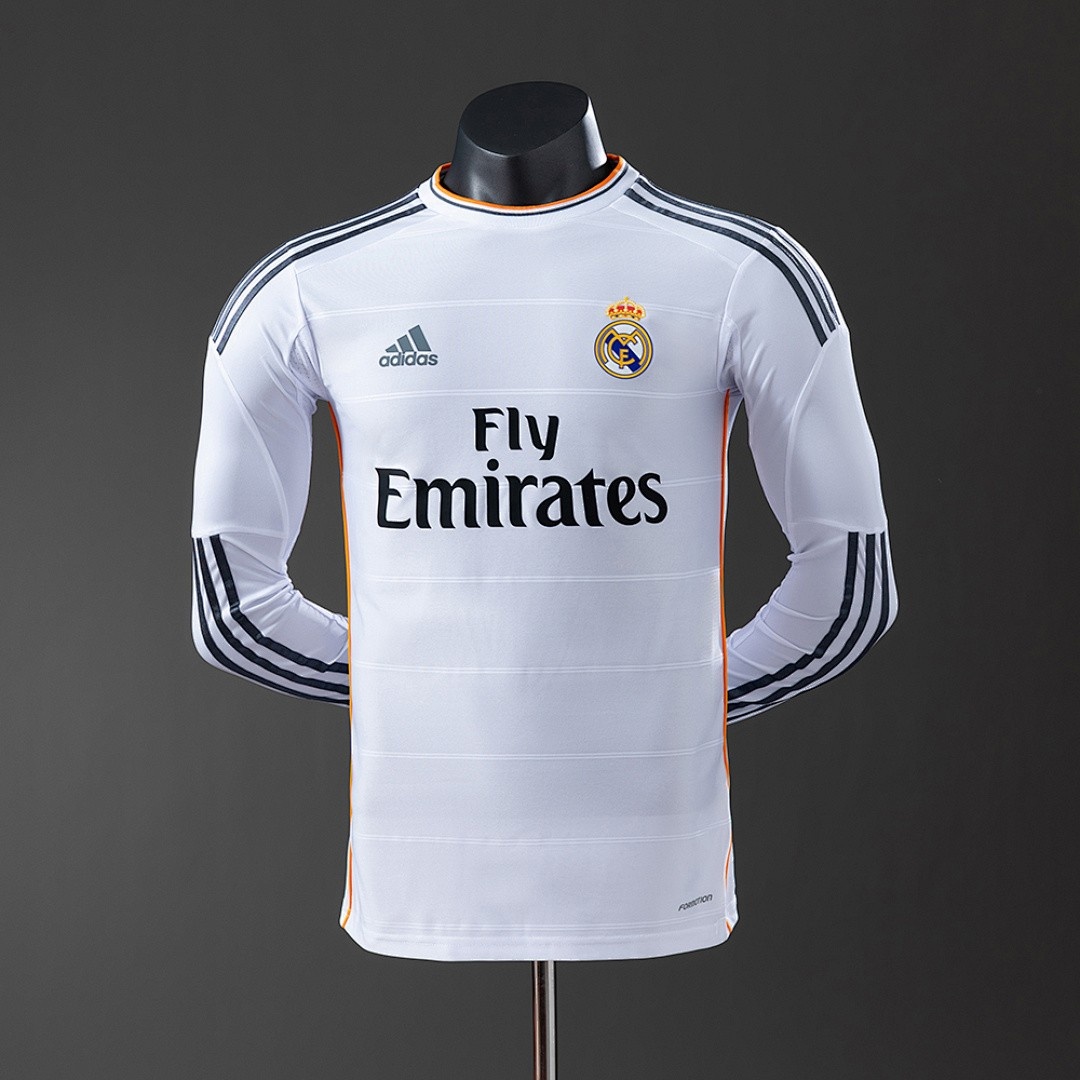 JER-4694_1 Real Madrid 2013/14 Home Long Sleeve Player Version Jersey - 图片 1