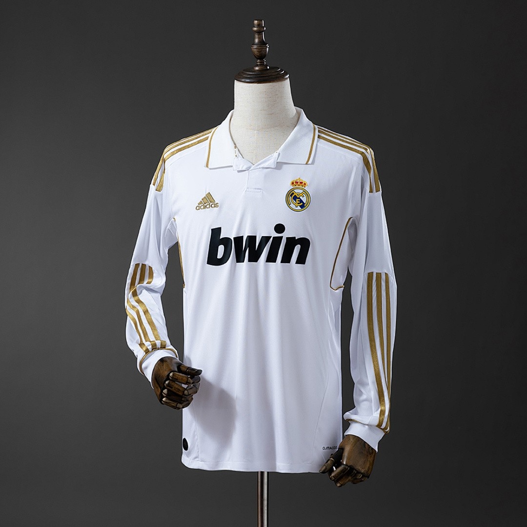 JER-4704_1 Real Madrid 2011/12 Home Long Sleeve Retro Jersey - 图片 1