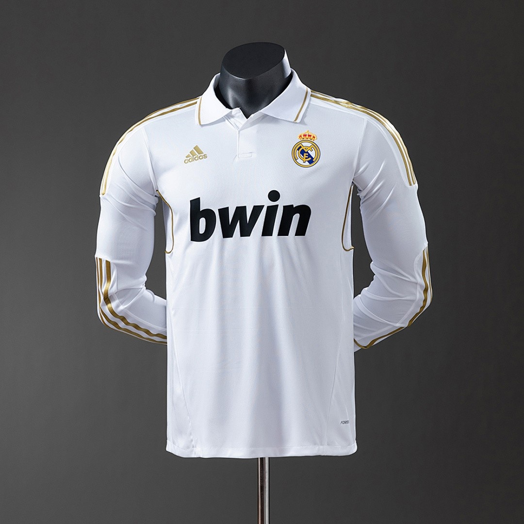JER-4705_1 Real Madrid 2011/12 Home Long Sleeve Player Version Jersey - 图片 1