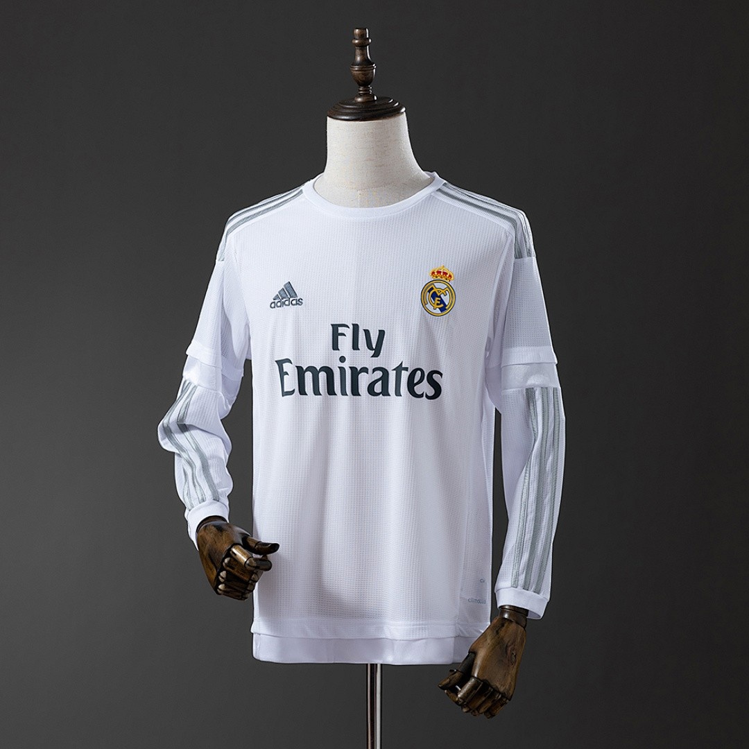 JER-4738_1 Real Madrid 2015-2016 Home Long Sleeve Retro Jersey - 图片 1