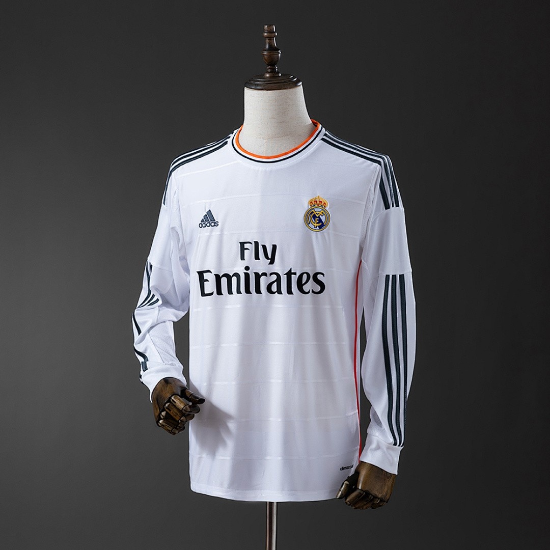 JER-4791_1 Real Madrid 13/14 Home Retro Long Sleeve Jersey - 图片 1