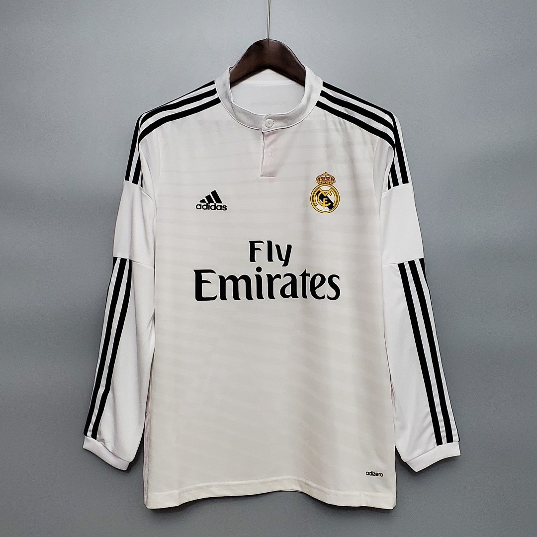 JER-4802_1 Real Madrid 14/15 Home Retro Long Sleeve Jersey - 图片 1