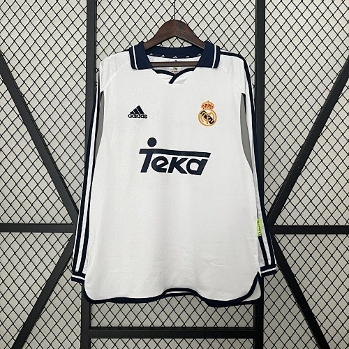 JER-4803_1 Real Madrid 2000/2001 Home Retro Long Sleeve Jersey - 图片 1