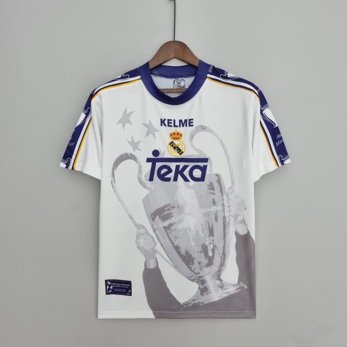 Real Madrid 1997-98 Champions League 7 Champions Commemorative Edition Retro Jersey - 图片 9