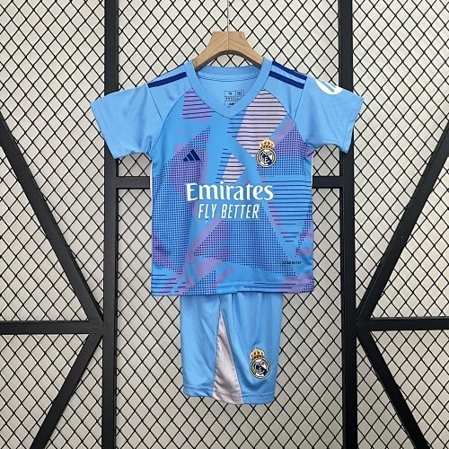 JER-4848_1 24/25 Real Madrid Kids Goalkeeper Jersey Blue - 图片 1