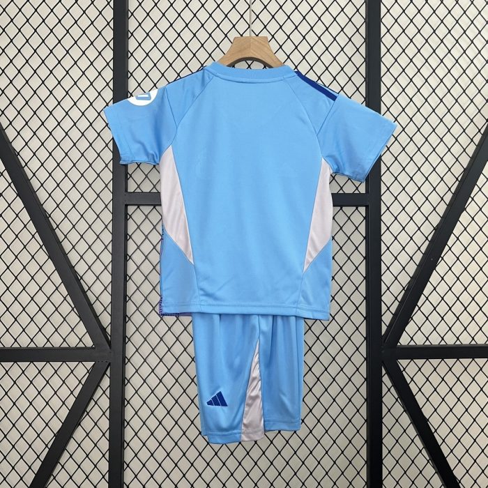24/25 Real Madrid Kids Goalkeeper Jersey Blue - 图片 3