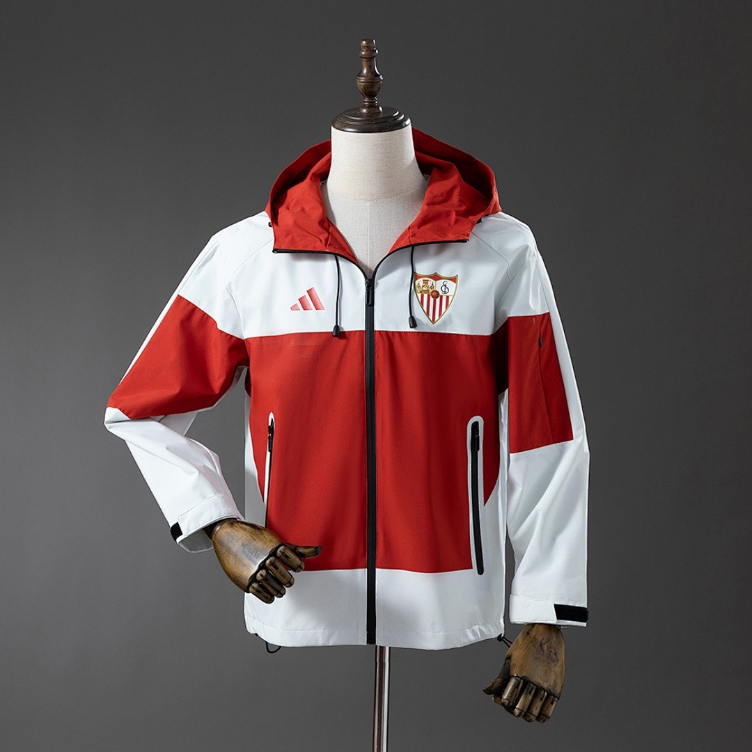 JER-4898_1 Sevilla Windbreaker - Red & White - 图片 1