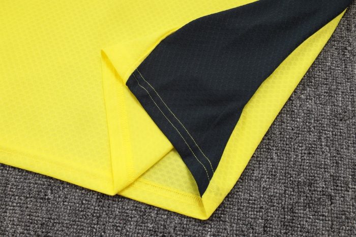 Real Madrid Yellow Short Sleeve Training Suit - 图片 3