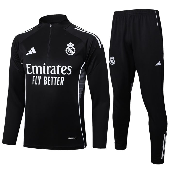 Real Madrid Black Half-Zip Jacket - 图片 8