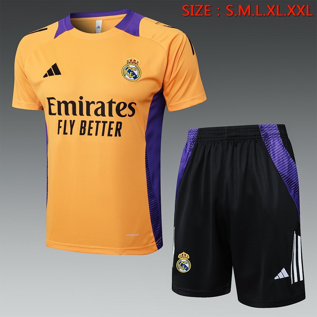 JER-5104_1 Real Madrid 24-25 Orange Short Sleeve Training Set - 图片 1