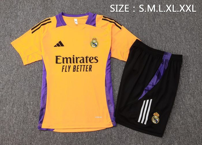 Real Madrid 24-25 Orange Short Sleeve Training Set - 图片 2