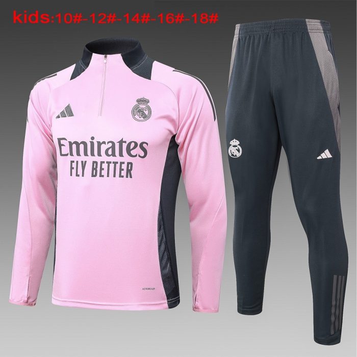 Real Madrid 24-25 Pink Half-Zip Jacket - 图片 2