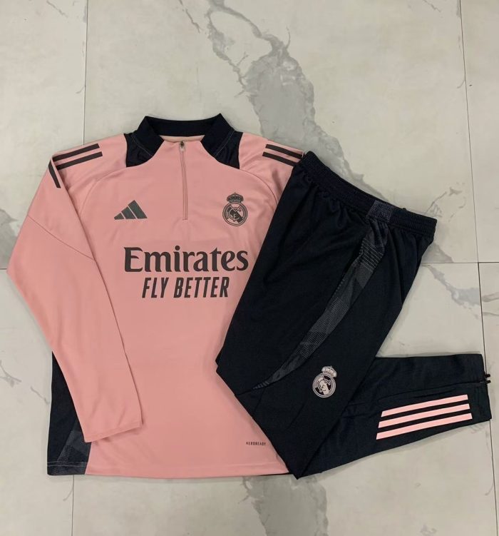 Real Madrid 24-25 Pink Half-Zip Jacket - 图片 4