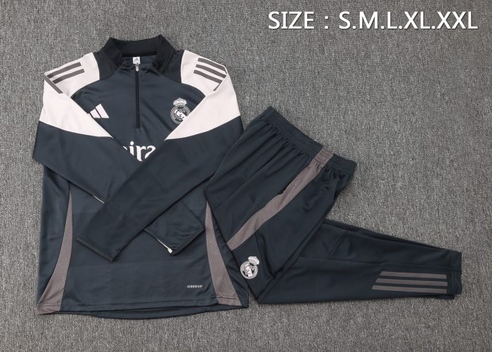 Real Madrid 24-25 Grey Half-Zip Jacket - 图片 4