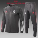 2021 Real Madrid Dark Gray Long Zipper Jacket Kids - 图片 2